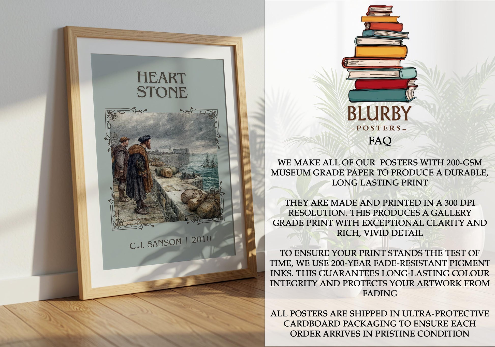 Heart Stone by C.J. Sansom | Descriptive Book Poster | Minimalist