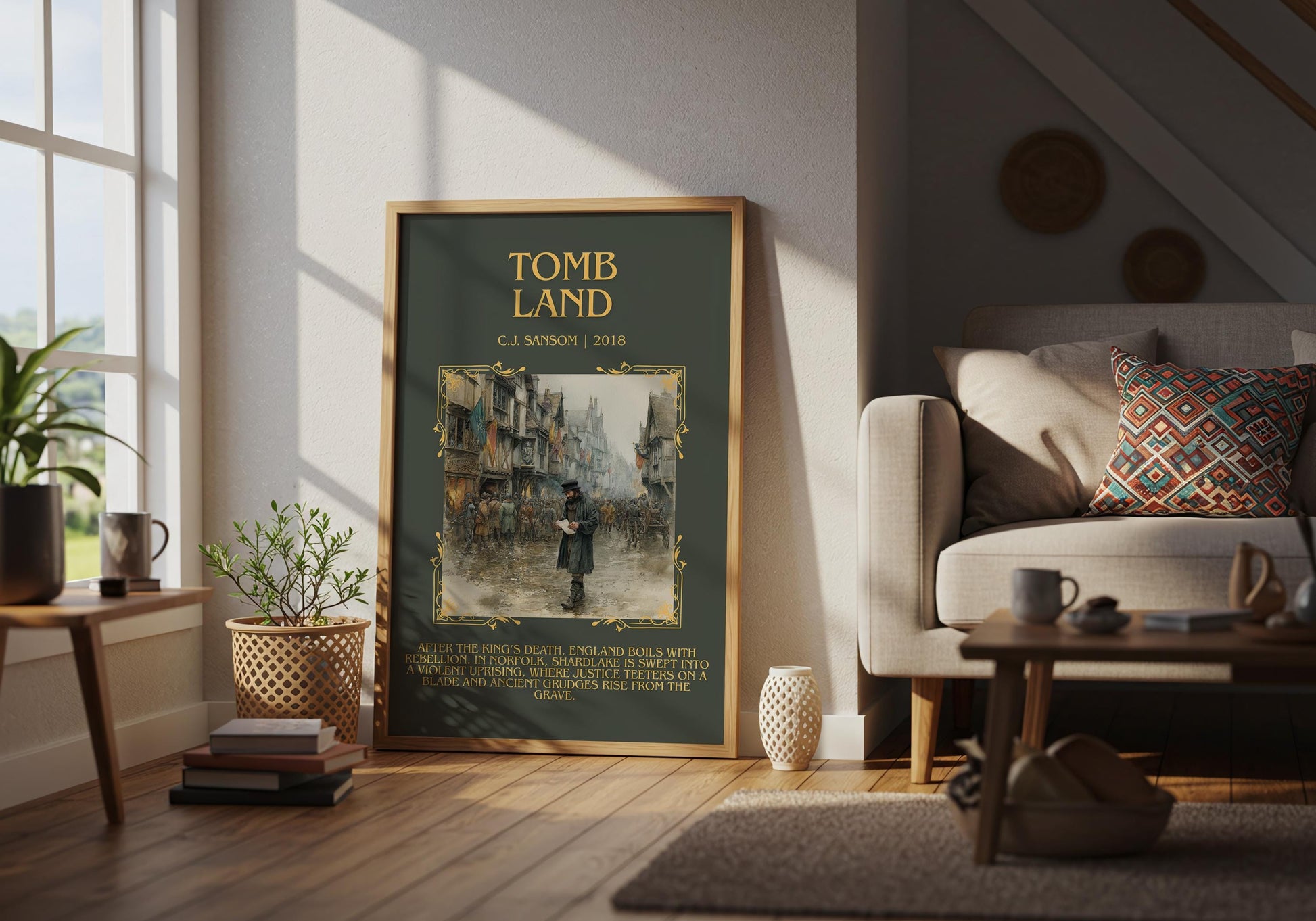 Tomb Land by C.J. Sansom| Descriptive Book Poster | Blurby