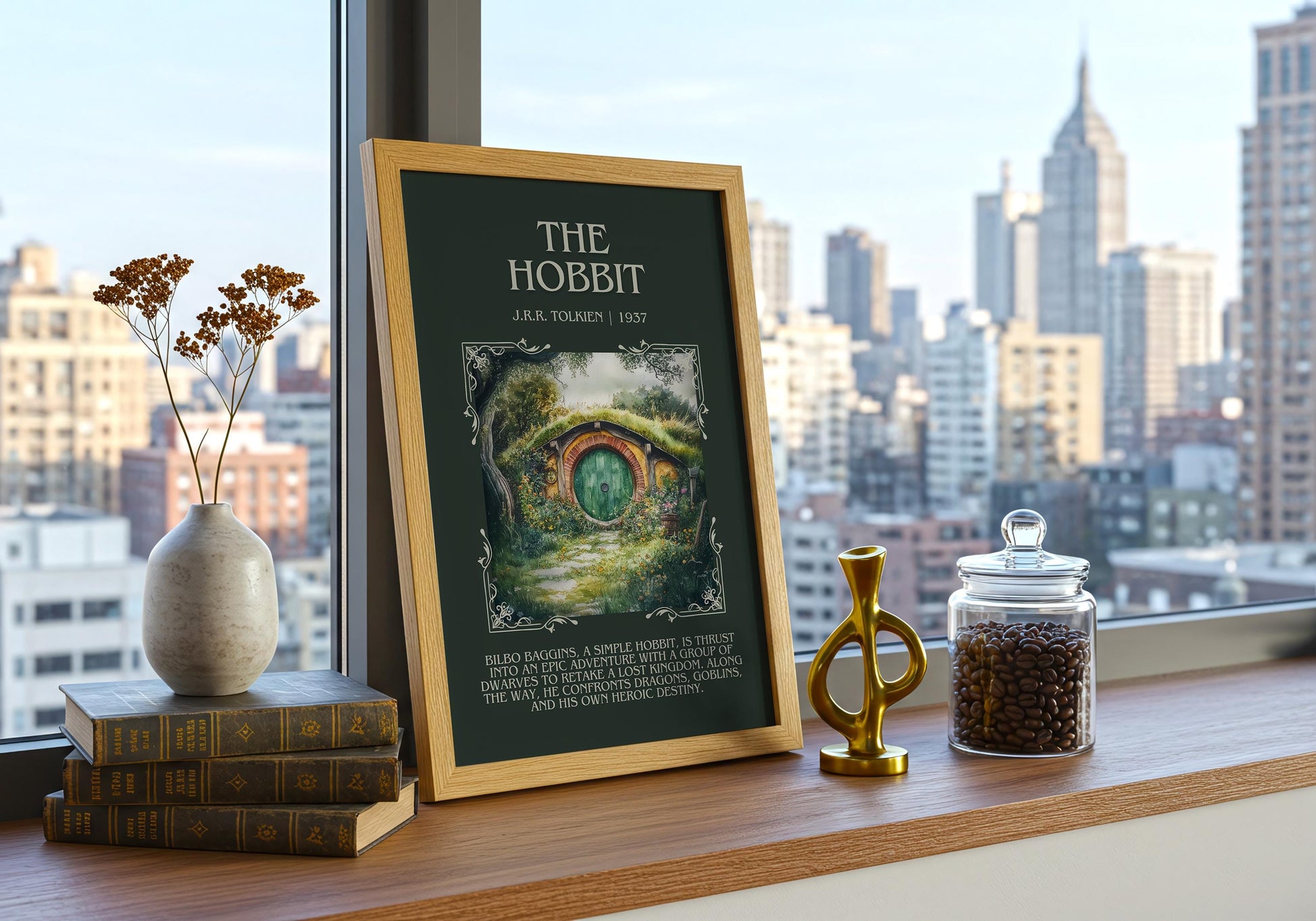The Hobbit by J.R.R. Tolkien | Descriptive Book Poster | Blurby