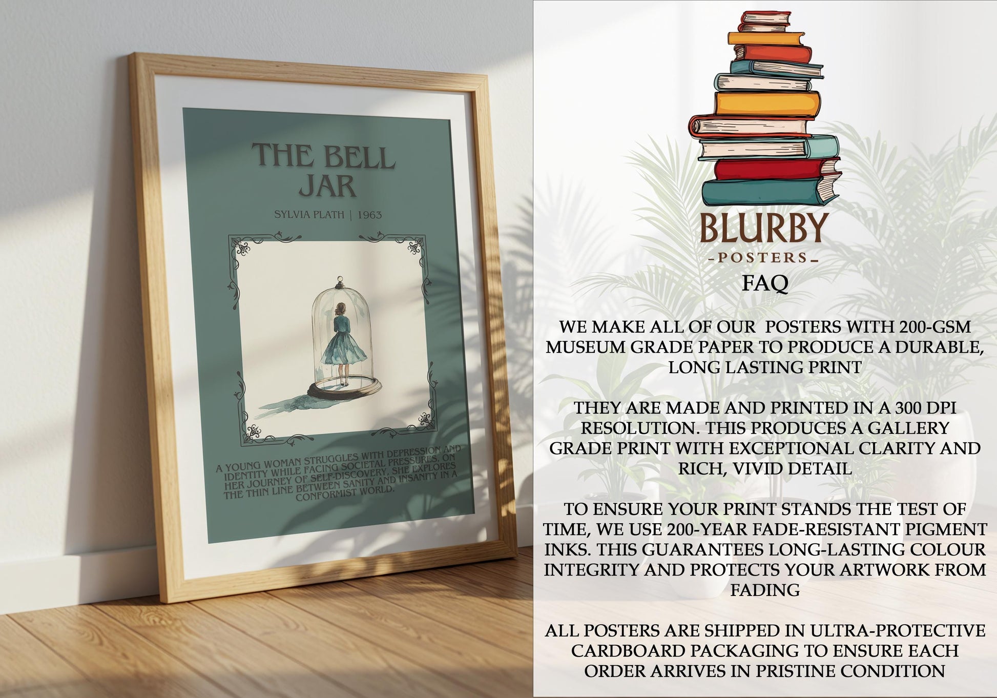 The Bell Jar by Sylvia Plath | Descriptive Book Poster | Blurby