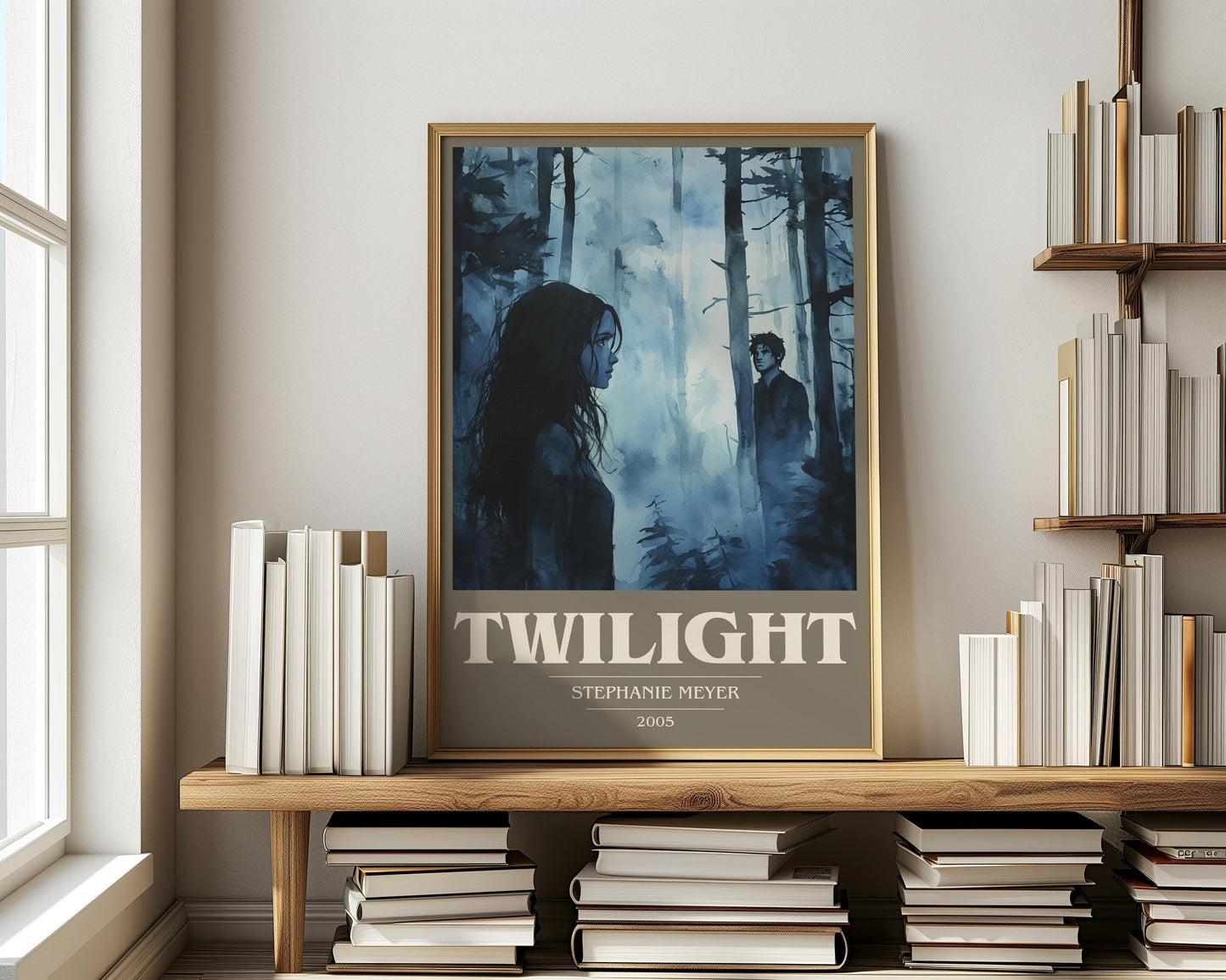 Twilight book cover poster paired in gallery wall – literary art prints
