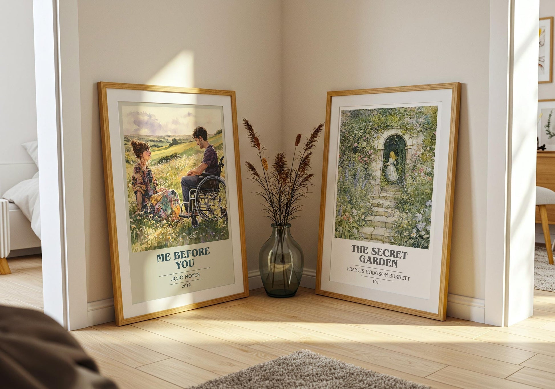 Me Before You book cover poster paired in gallery wall – literary art prints