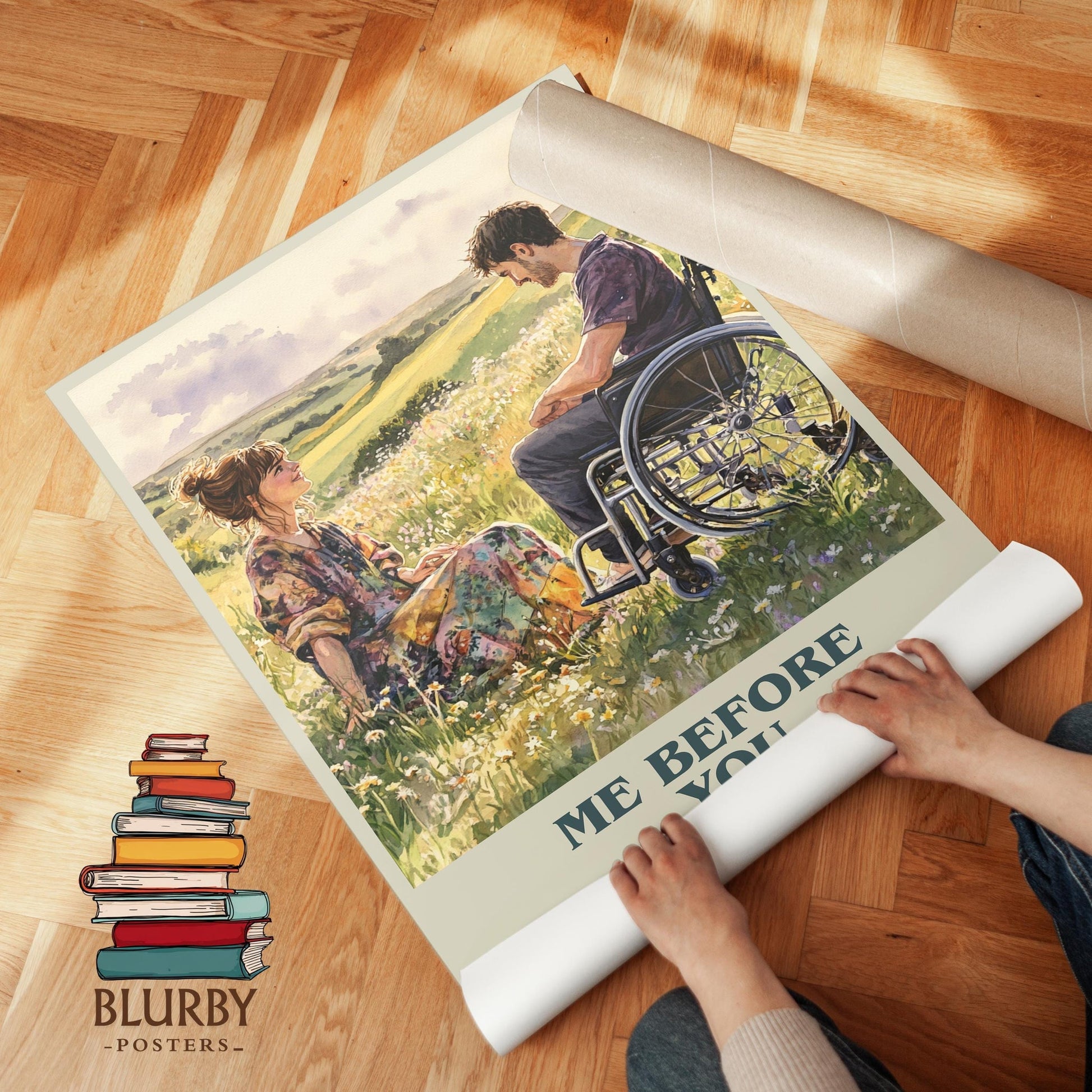 Me Before You book poster packaging – museum-quality print rolled in protective tube