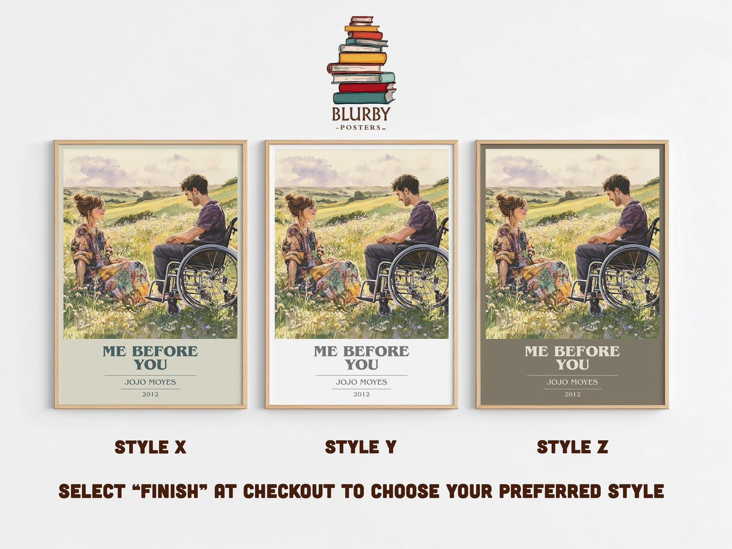 Me Before You book cover poster colour and style options – Jojo Moyes book art