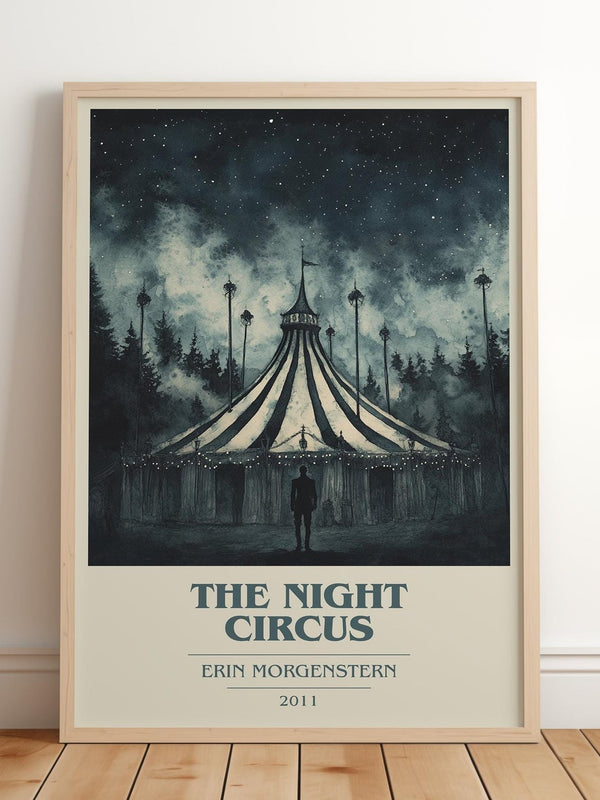 The Night Circus book cover print in frame leaning in hallway – fantasy wall art
