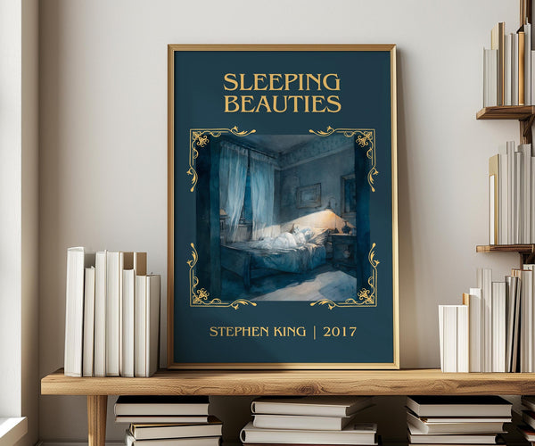 Sleeping Beauties classic book art print in frame leaning in hallway – horror wall art