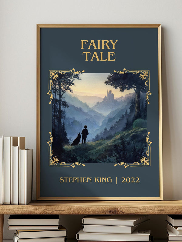 Fairy Tale classic book art print in frame leaning in hallway – fantasy wall art