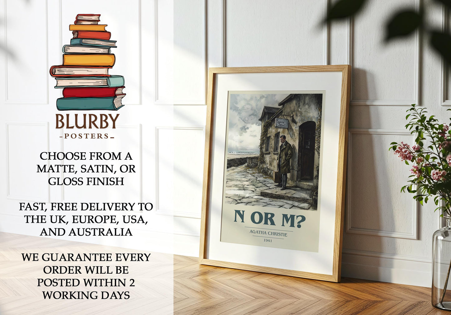 N or M? by Agatha Christie | Book Poster | Literary Art Gift For Book Lover | Novel Inspired Wall Art