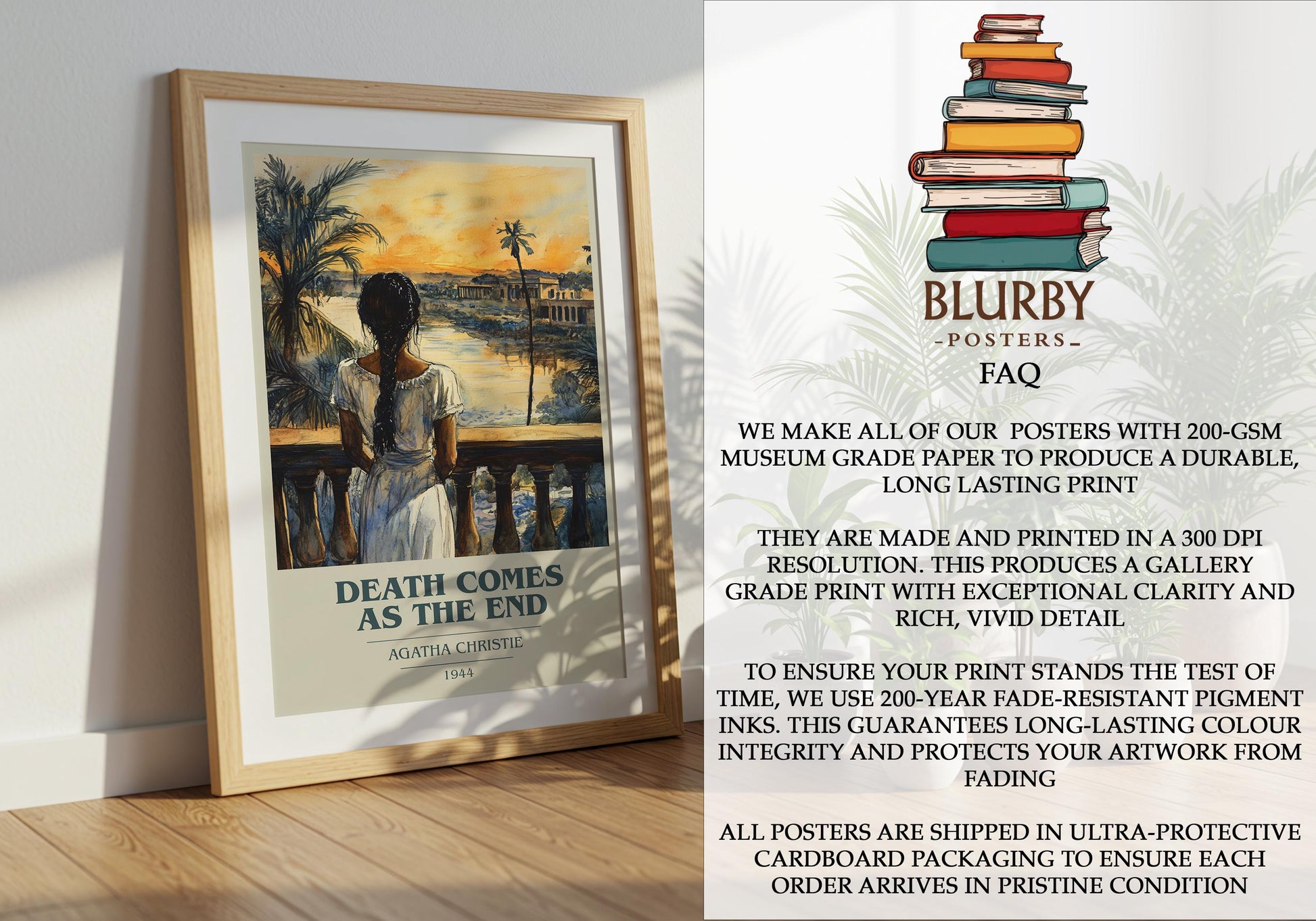 Death Comes At The End by Agatha Christie | Book Poster | Literary Art Gift For Book Lover | Novel Inspired Wall Art | Free Delivery