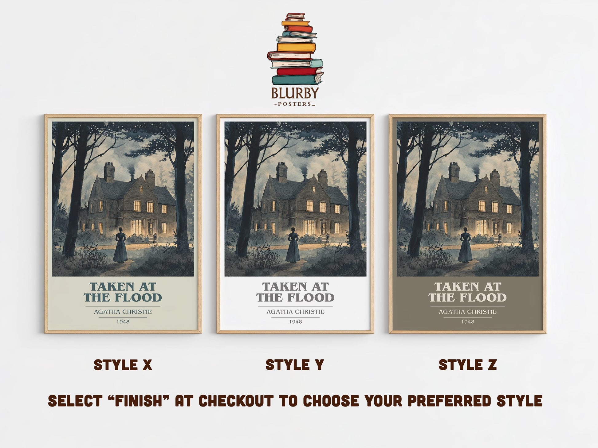 Taken At The Flood by Agatha Christie | Book Poster | Literary Art Gift For Book Lover | Novel Inspired Wall Art