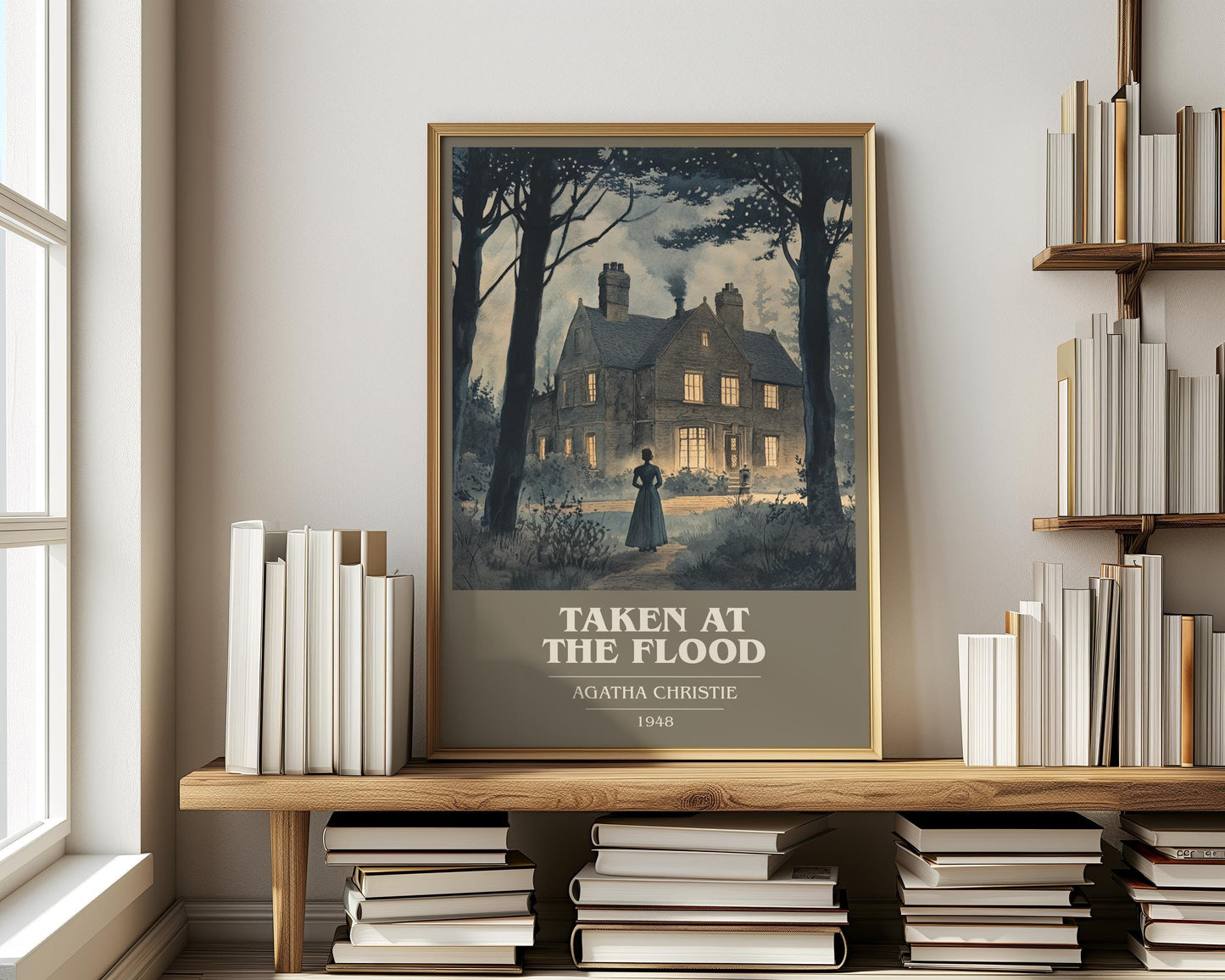 Taken At The Flood by Agatha Christie | Book Poster | Literary Art Gift For Book Lover | Novel Inspired Wall Art
