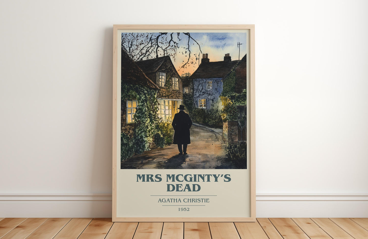 Mrs Mcginty's Dead by Agatha Christie | Book Poster | Literary Art Gift For Book Lover | Novel Inspired Wall Art | Free Delivery