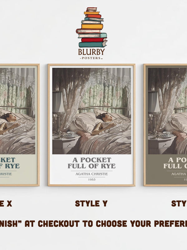 A Pocket Full of Rye book cover print in frame leaning in hallway – mystery wall art