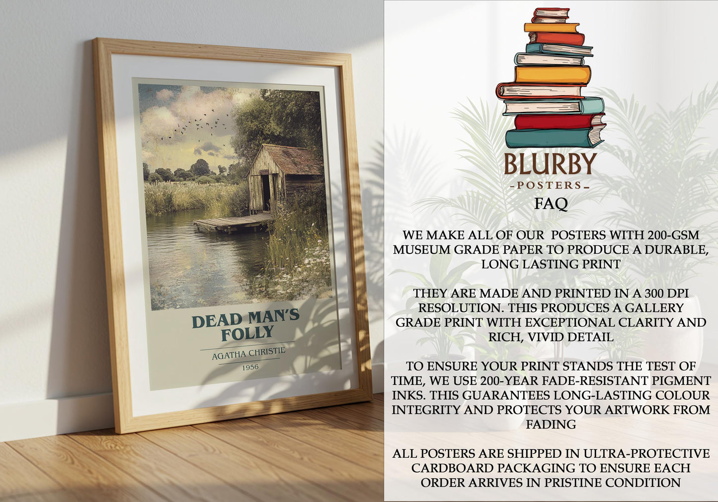 Dead Mans Folly by Agatha Christie | Book Poster | Literary Art Gift For Book Lover | Novel Inspired Wall Art | Free Delivery