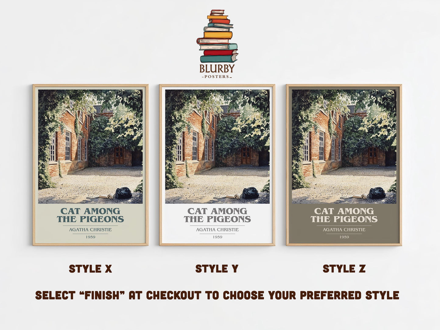 Cat Among The Pigeons by Agatha Christie | Book Poster | Literary Art Gift For Book Lover | Novel Inspired Wall Art | Free Delivery