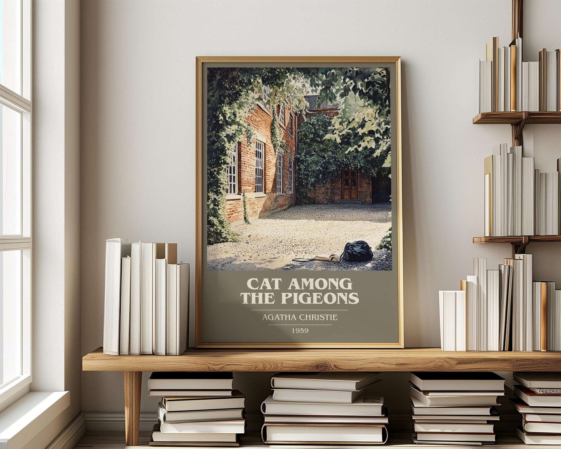 Cat Among The Pigeons by Agatha Christie | Book Poster | Literary Art Gift For Book Lover | Novel Inspired Wall Art | Free Delivery