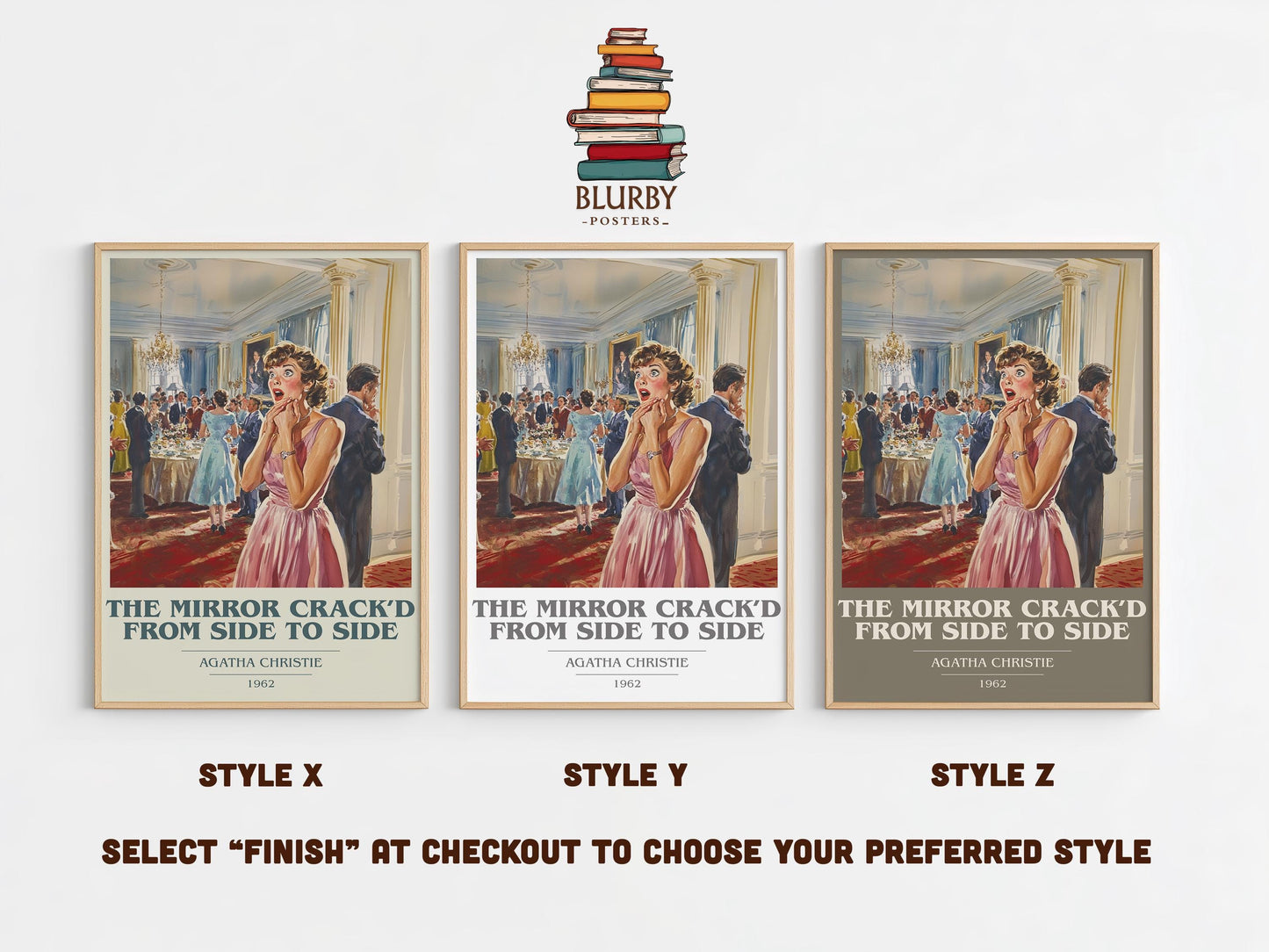 The Mirror Crack'd From Side To Side by Agatha Christie | Book Poster | Literary Art Gift For Book Lover | Novel Inspired Wall Art