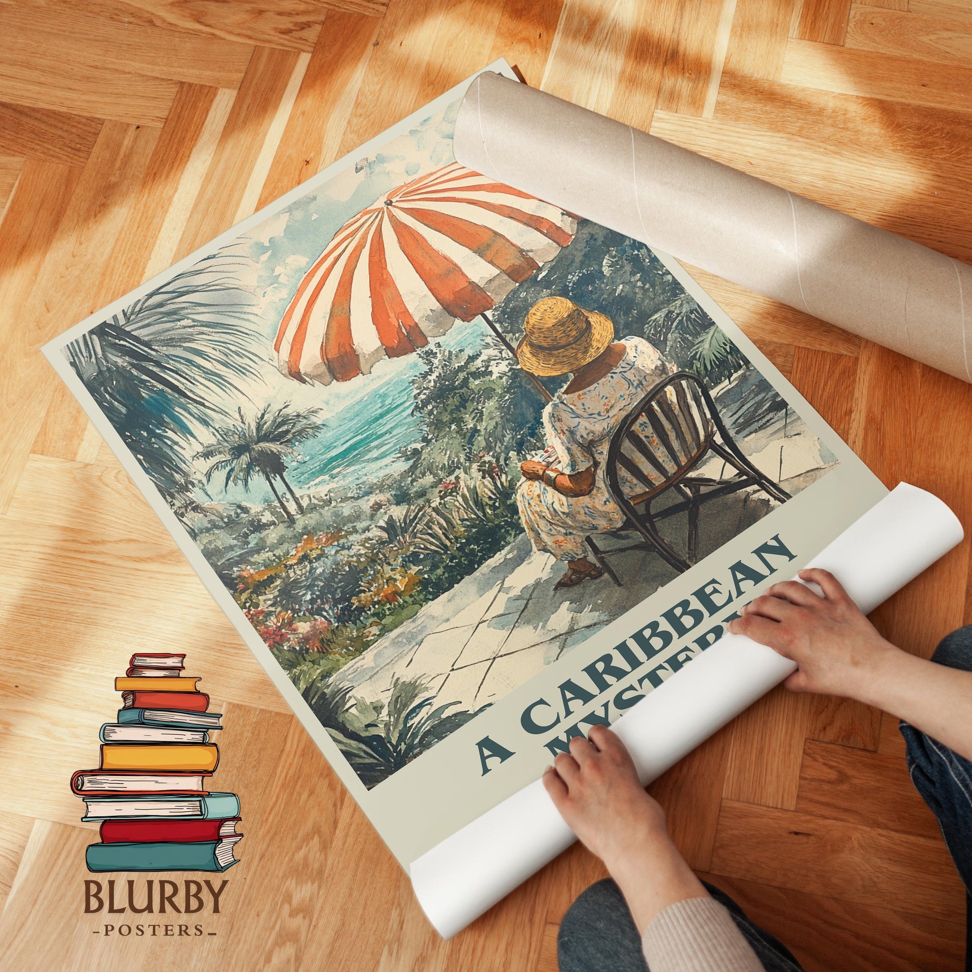 A Caribbean Mystery book poster packaging – museum-quality print rolled in protective tube