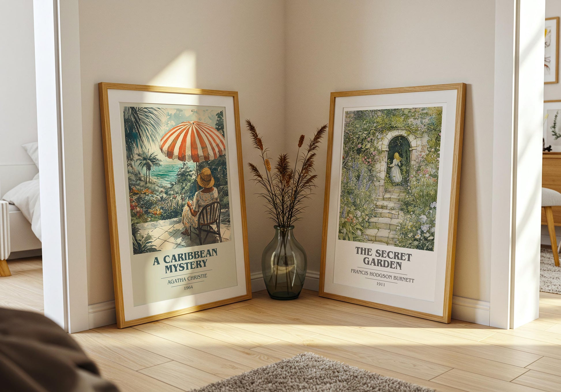 A Caribbean Mystery book cover poster paired in gallery wall – literary art prints