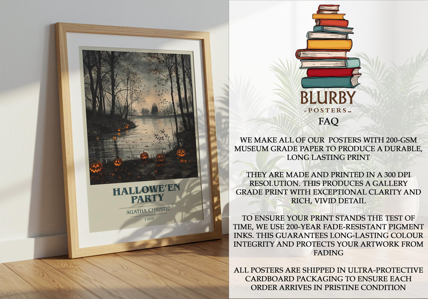 Hallowe'en Party by Agatha Christie | Book Poster | Literary Art Gift For Book Lover | Novel Inspired Wall Art | Free Delivery