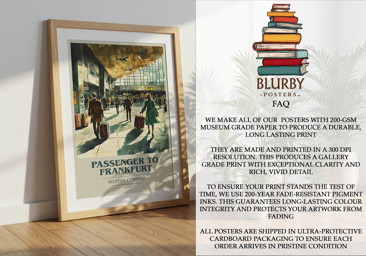 Passenger To Frankfurt by Agatha Christie | Book Poster | Literary Art Gift For Book Lover | Novel Inspired Wall Art | Free Delivery