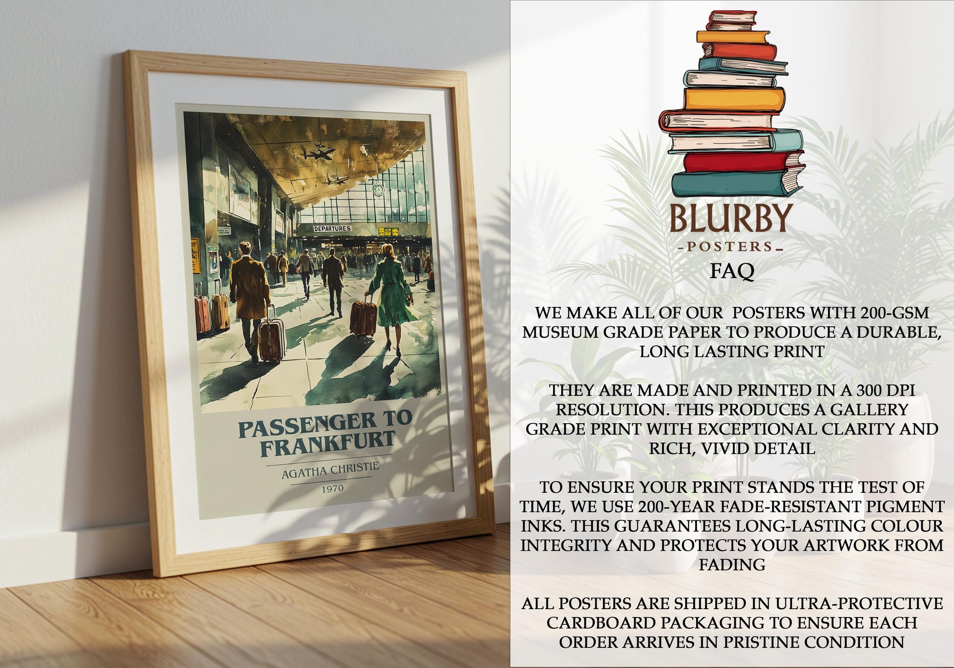 Passenger To Frankfurt by Agatha Christie | Book Poster | Literary Art Gift For Book Lover | Novel Inspired Wall Art | Free Delivery