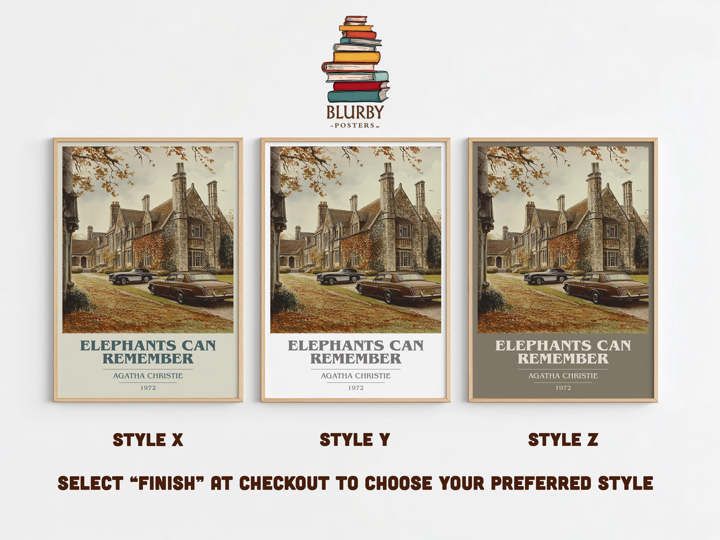 Elephants Can Remember by Agatha Christie | Book Poster | Literary Art Gift For Book Lover | Novel Inspired Wall Art | Free Delivery