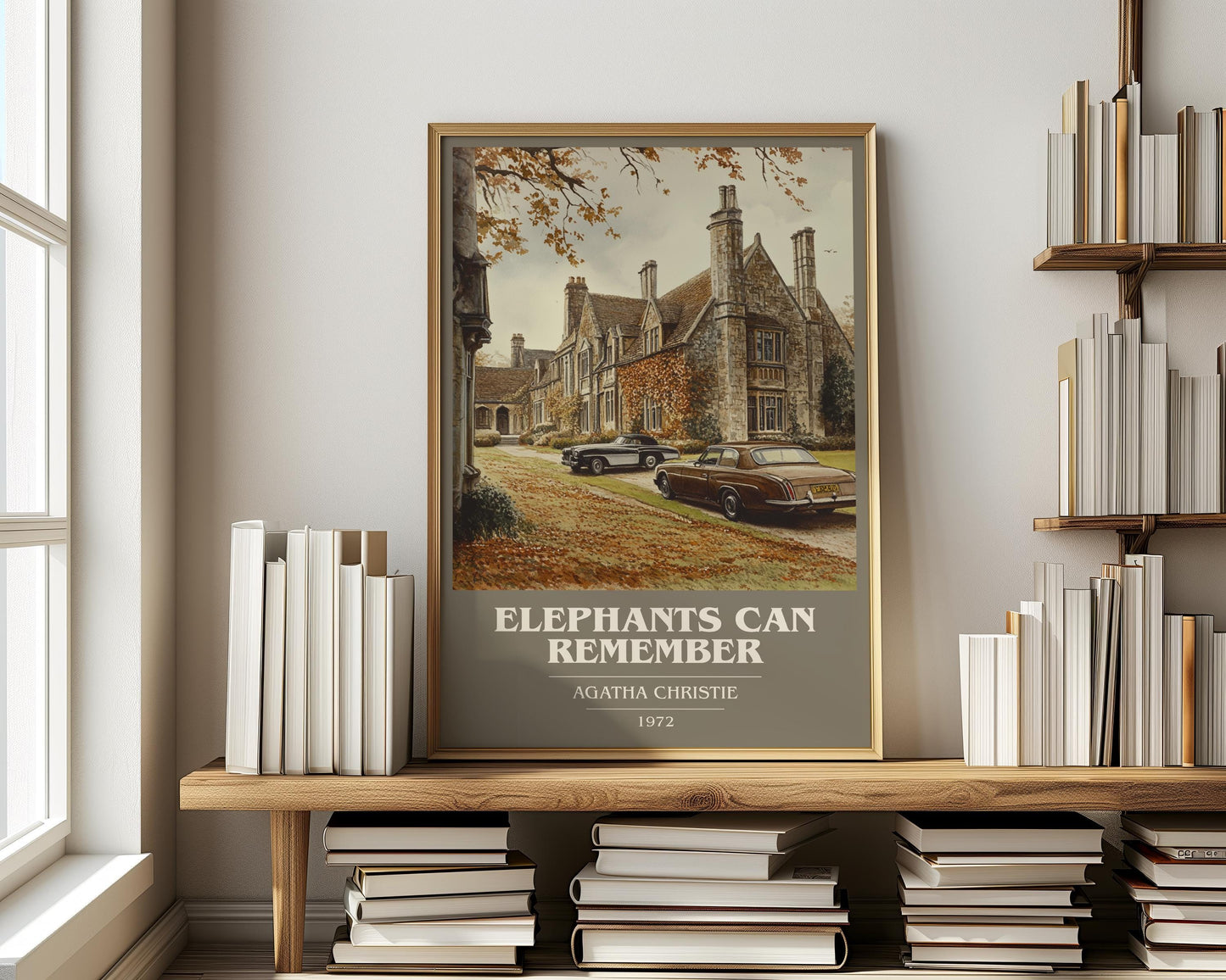 Elephants Can Remember by Agatha Christie | Book Poster | Literary Art Gift For Book Lover | Novel Inspired Wall Art | Free Delivery