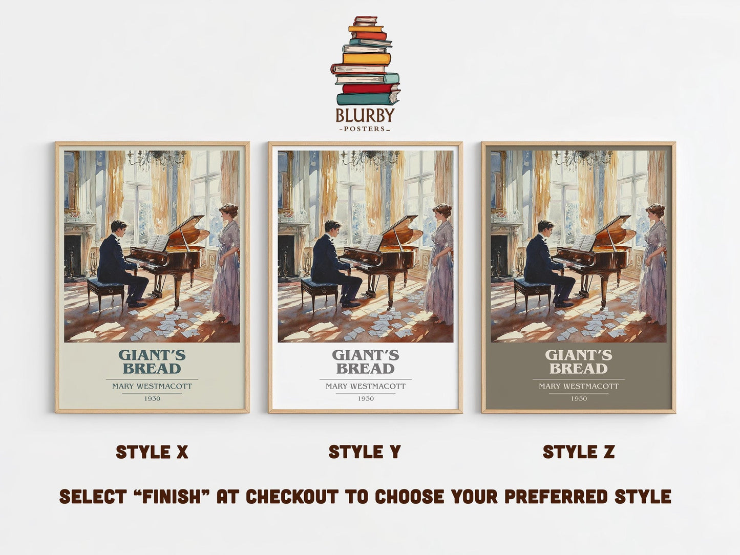 Giant’s Bread book cover poster colour and style options – Mary Westmacott book art