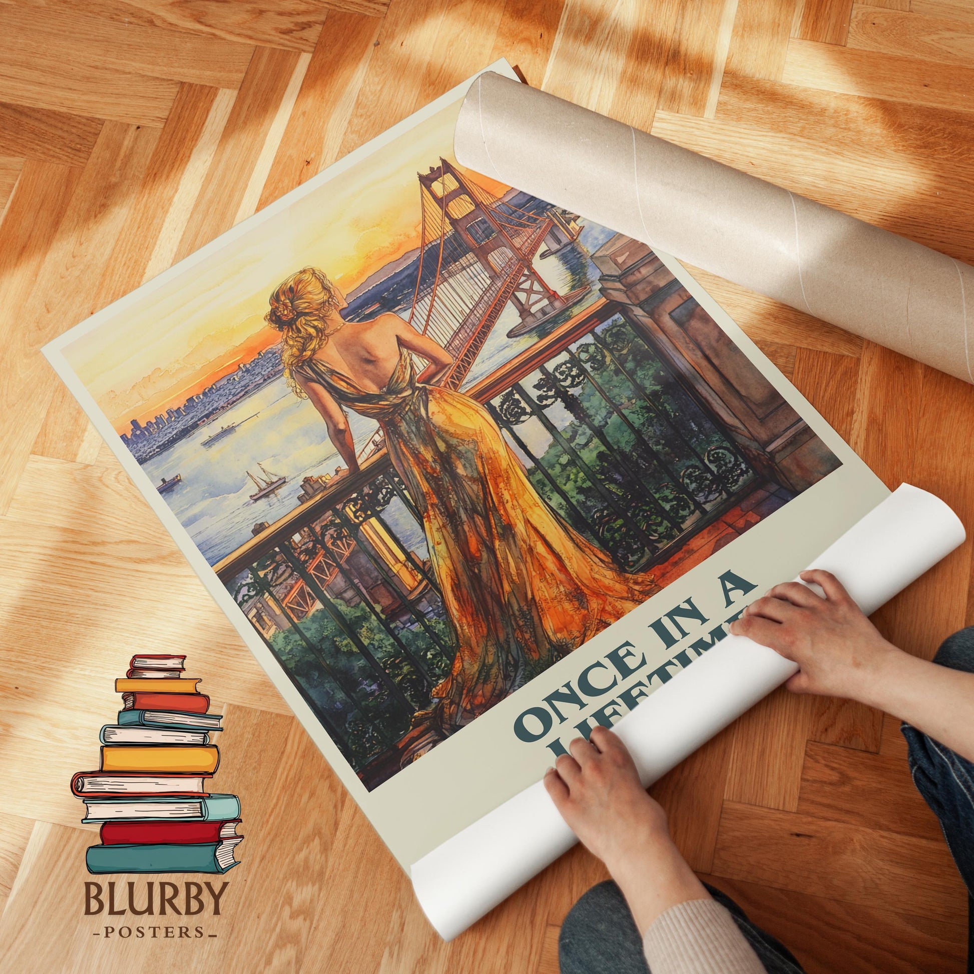 Once in a Lifetime book poster packaging – museum-quality print rolled in protective tube