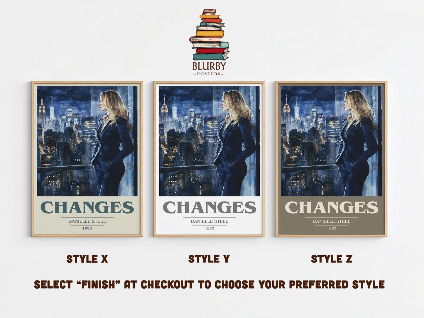 Changes book cover poster colour and style options – Danielle Steel book art