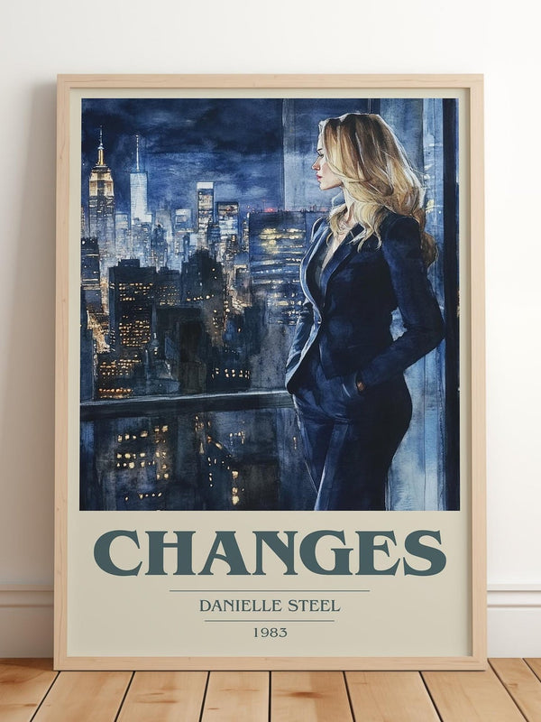 Changes book cover print in frame leaning in hallway – romance wall art
