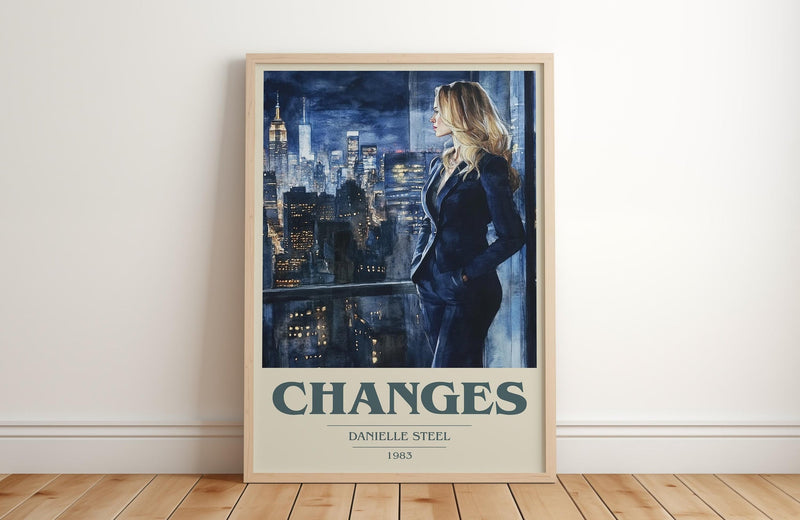 Changes book cover print in frame leaning in hallway – romance wall art