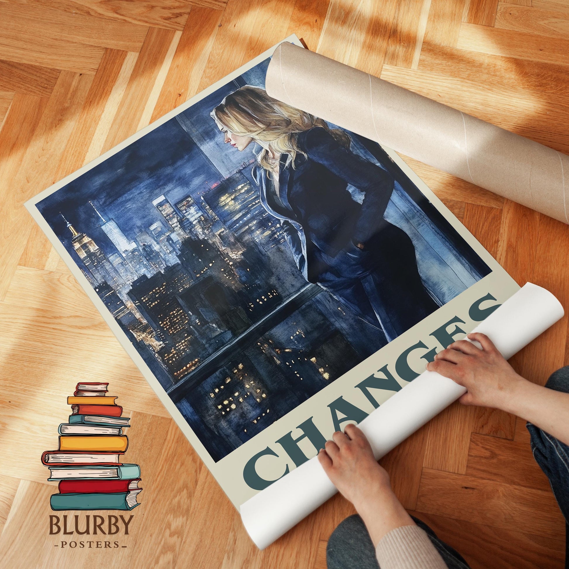 Changes book poster packaging – museum-quality print rolled in protective tube