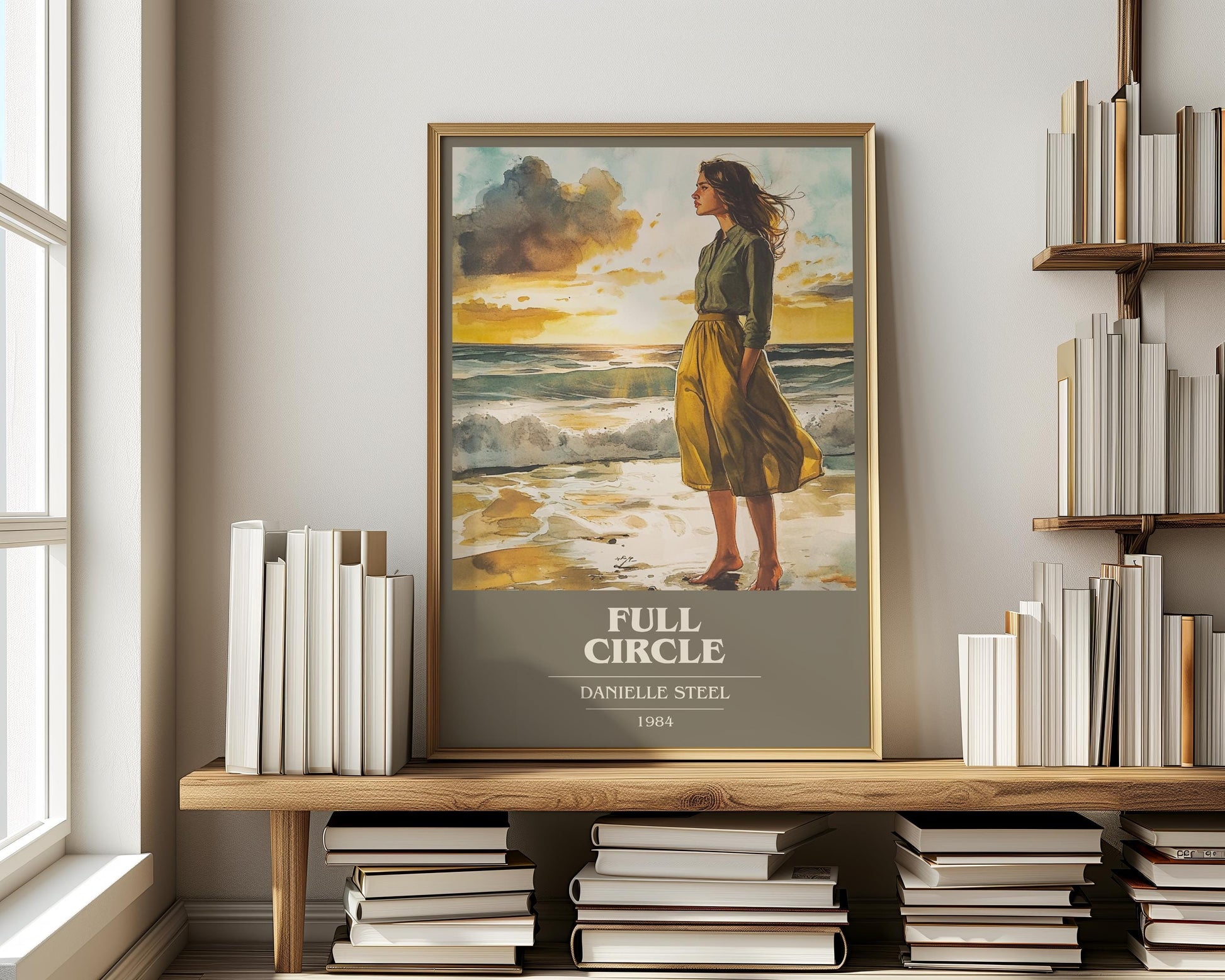 Full Circle book cover print on bookshelf – Danielle Steel fan gift