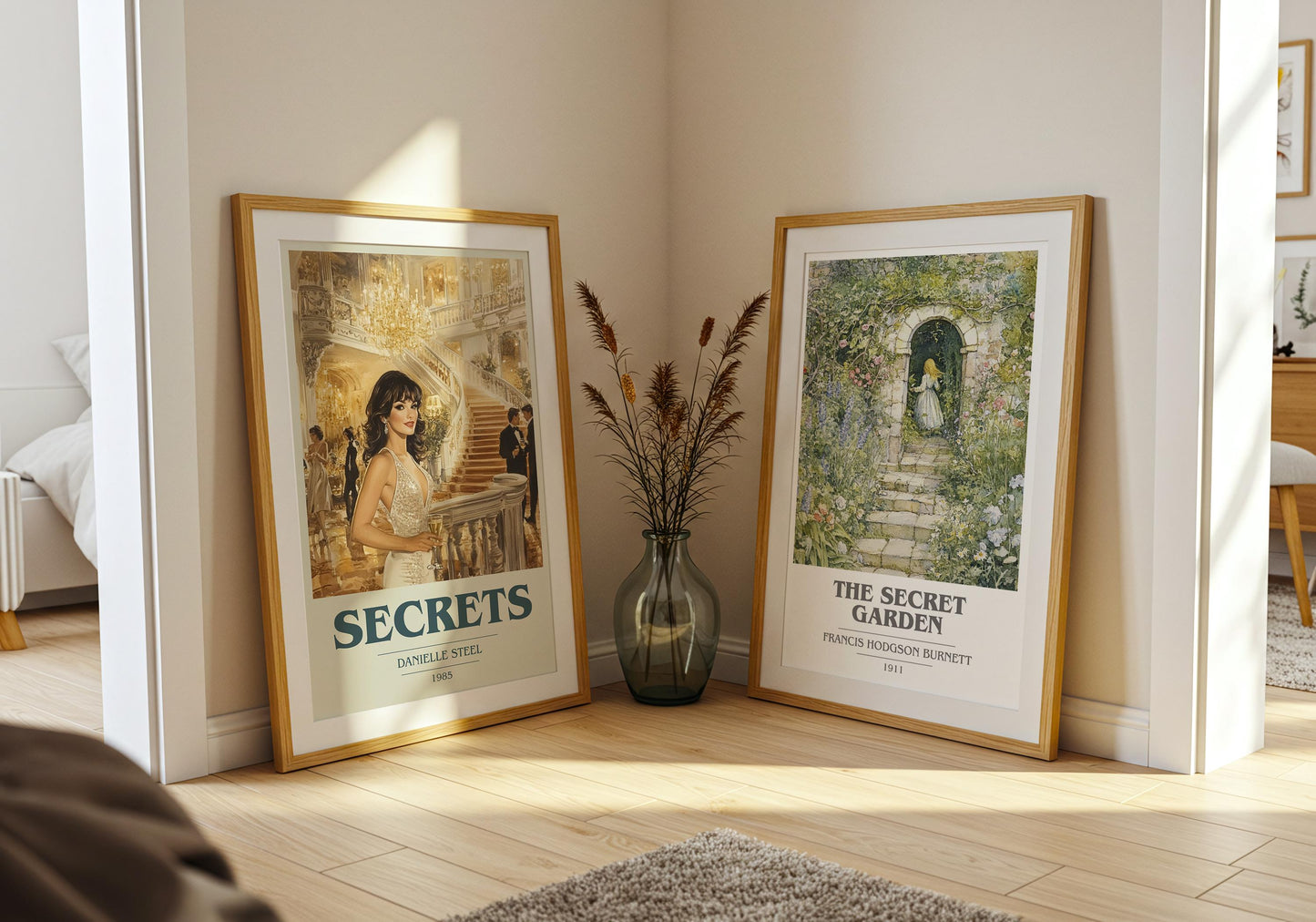 Secrets book cover print on bookshelf – Danielle Steel fan gift