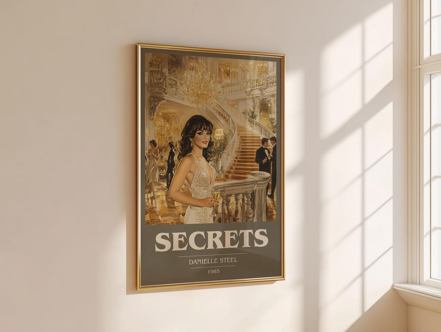 Secrets book cover book poster framed on wall – contemporary fiction wall art