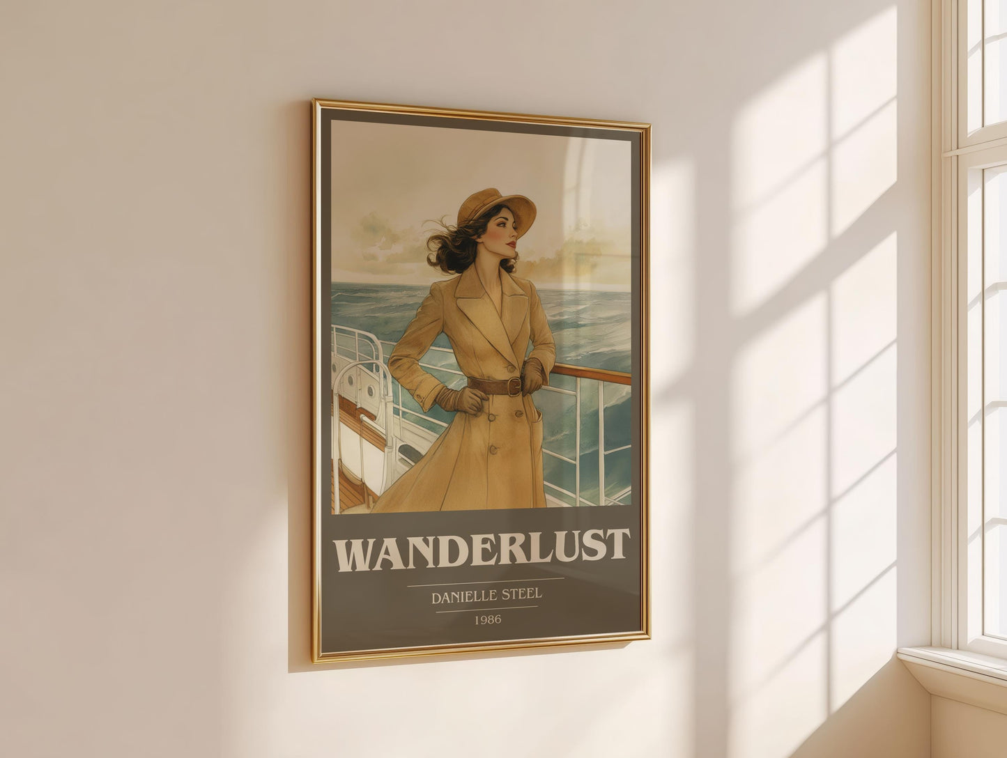 Wanderlust book cover book poster framed on wall – romance wall art