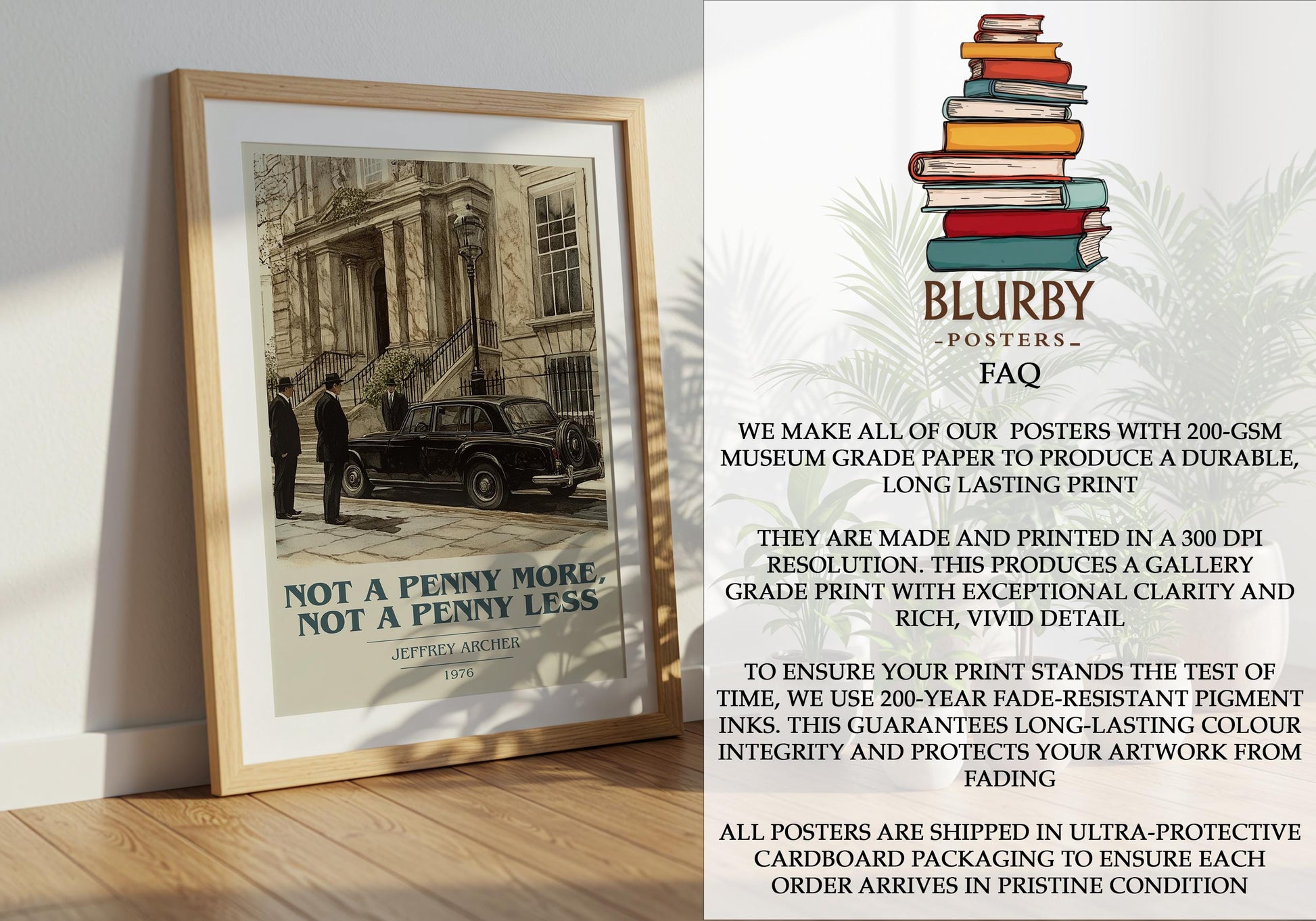 Not A Penny More, Not A Penny Less by Jeffrey Archer | Book Poster | Literary Art Gift For Book Lover | Novel Inspired Wall Art