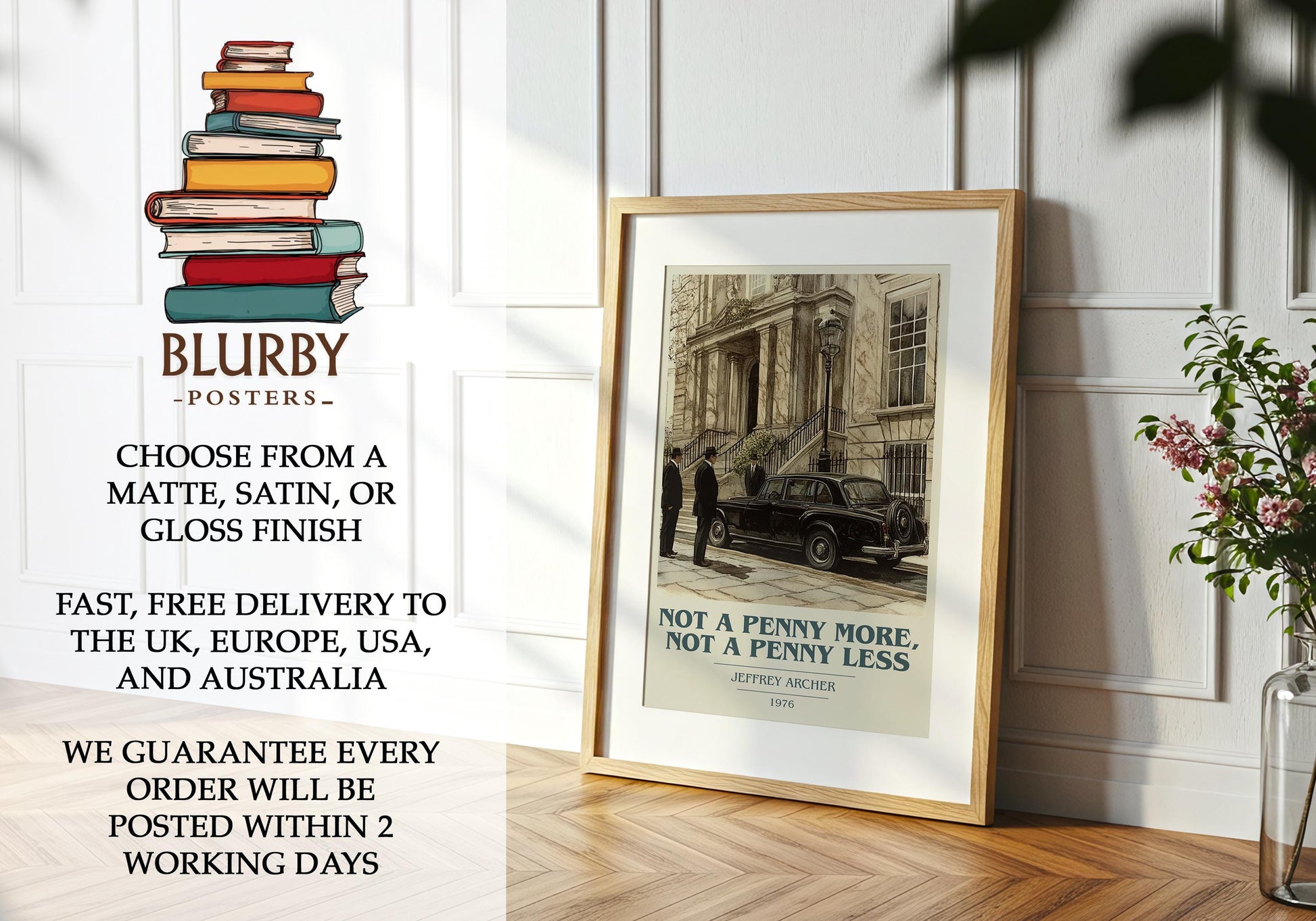 Not A Penny More, Not A Penny Less by Jeffrey Archer | Book Poster | Literary Art Gift For Book Lover | Novel Inspired Wall Art