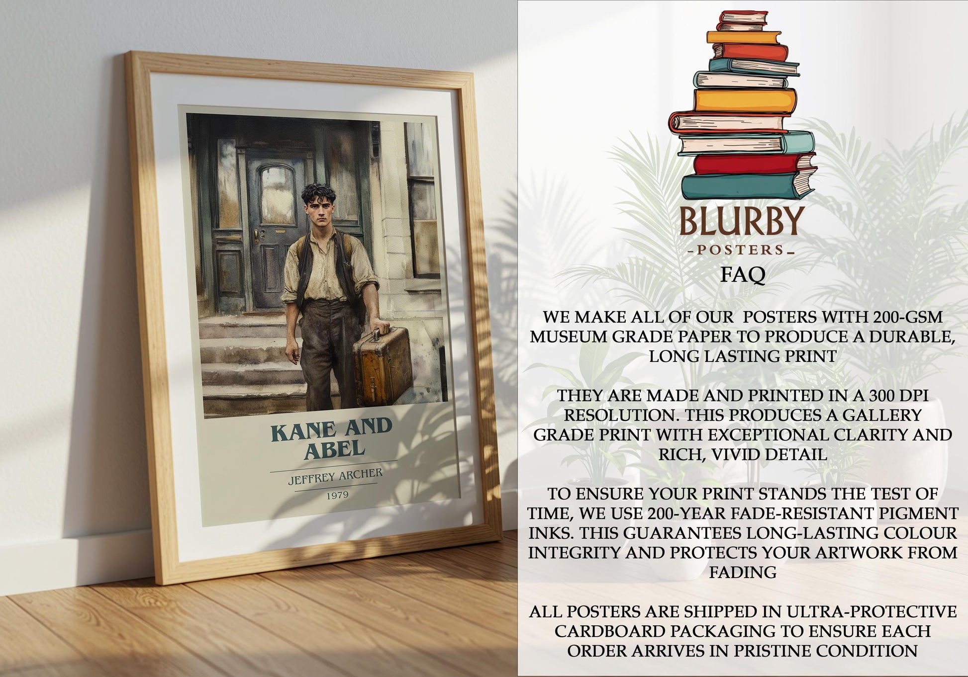 Kane and Abel by Jeffrey Archer | Book Poster | Literary Art Gift For Book Lover | Novel Inspired Wall Art