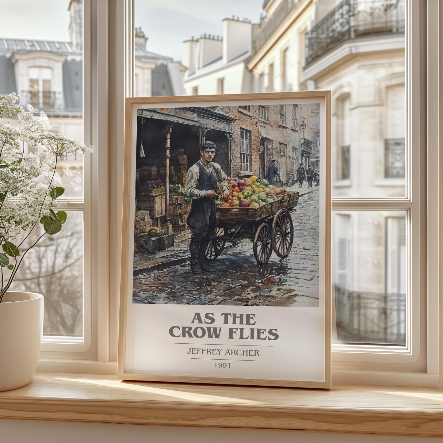 As The Crow Flies by Jeffrey Archer | Book Poster | Literary Art Gift For Book Lover | Novel Inspired Wall Art