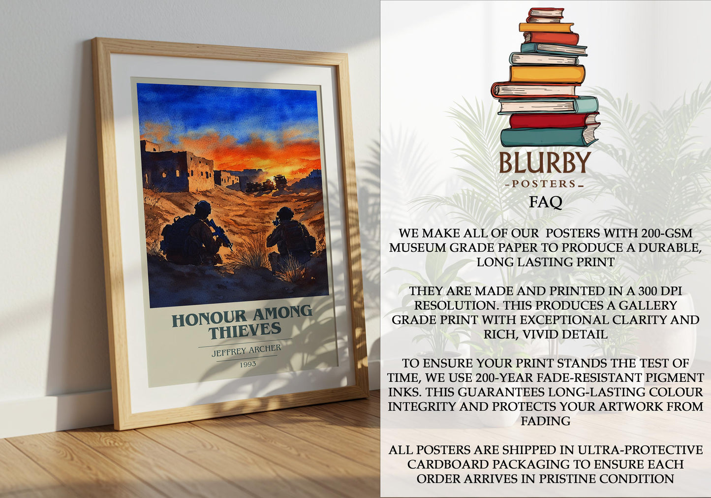 Honour Among Thieves by Jeffrey Archer | Book Poster | Literary Art Gift For Book Lover | Novel Inspired Wall Art