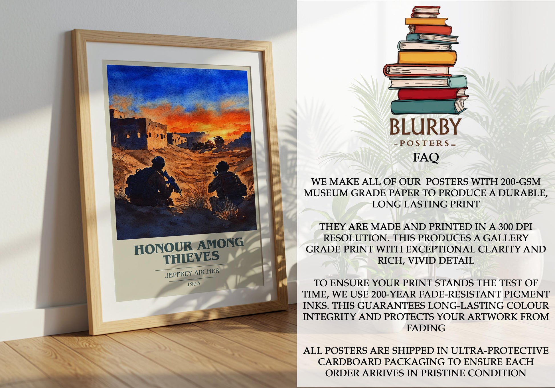 Honour Among Thieves by Jeffrey Archer | Book Poster | Literary Art Gift For Book Lover | Novel Inspired Wall Art