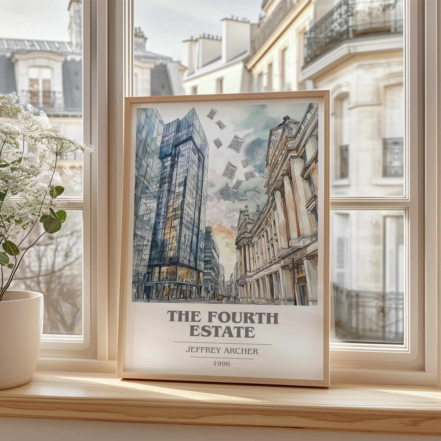 The Fourth Estate by Jeffrey Archer | Book Poster | Literary Art Gift For Book Lover | Novel Inspired Wall Art