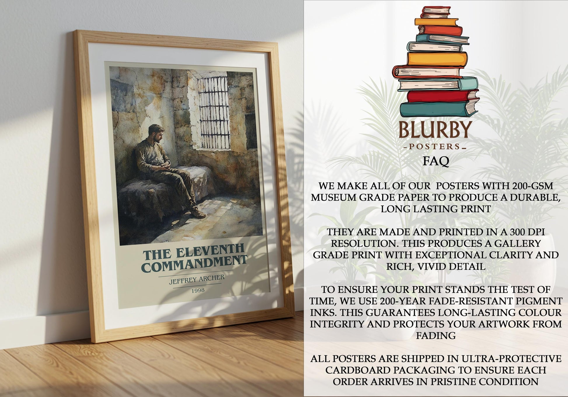 The Eleventh Commandmant by Jeffrey Archer | Book Poster | Literary Art Gift For Book Lover | Novel Inspired Wall Art