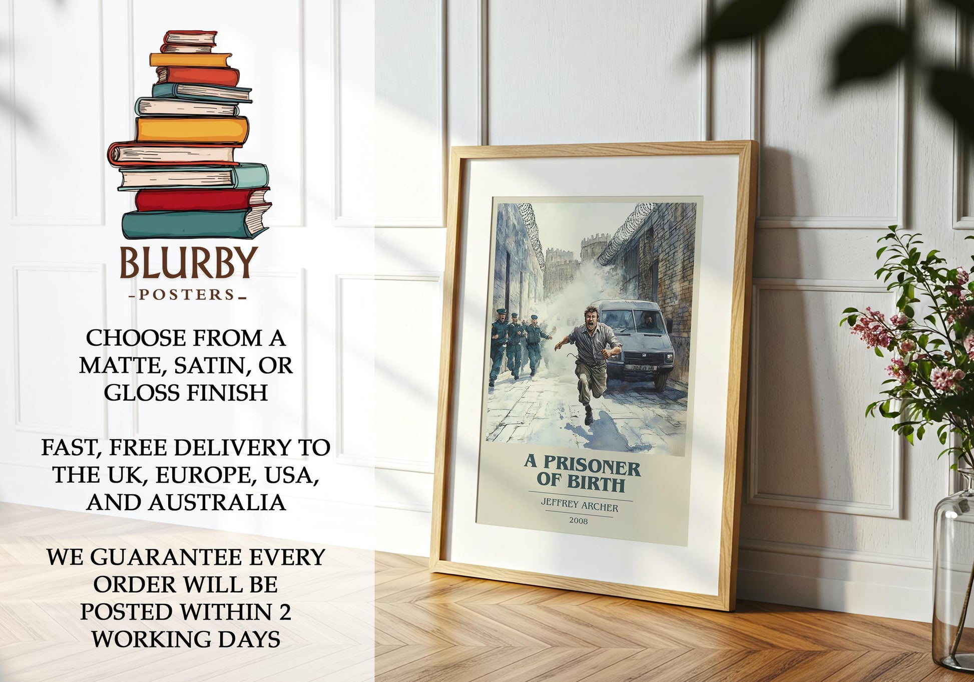 A Prisoner Of Birth by Jeffrey Archer | Book Poster | Literary Art Gift For Book Lover | Novel Inspired Wall Art