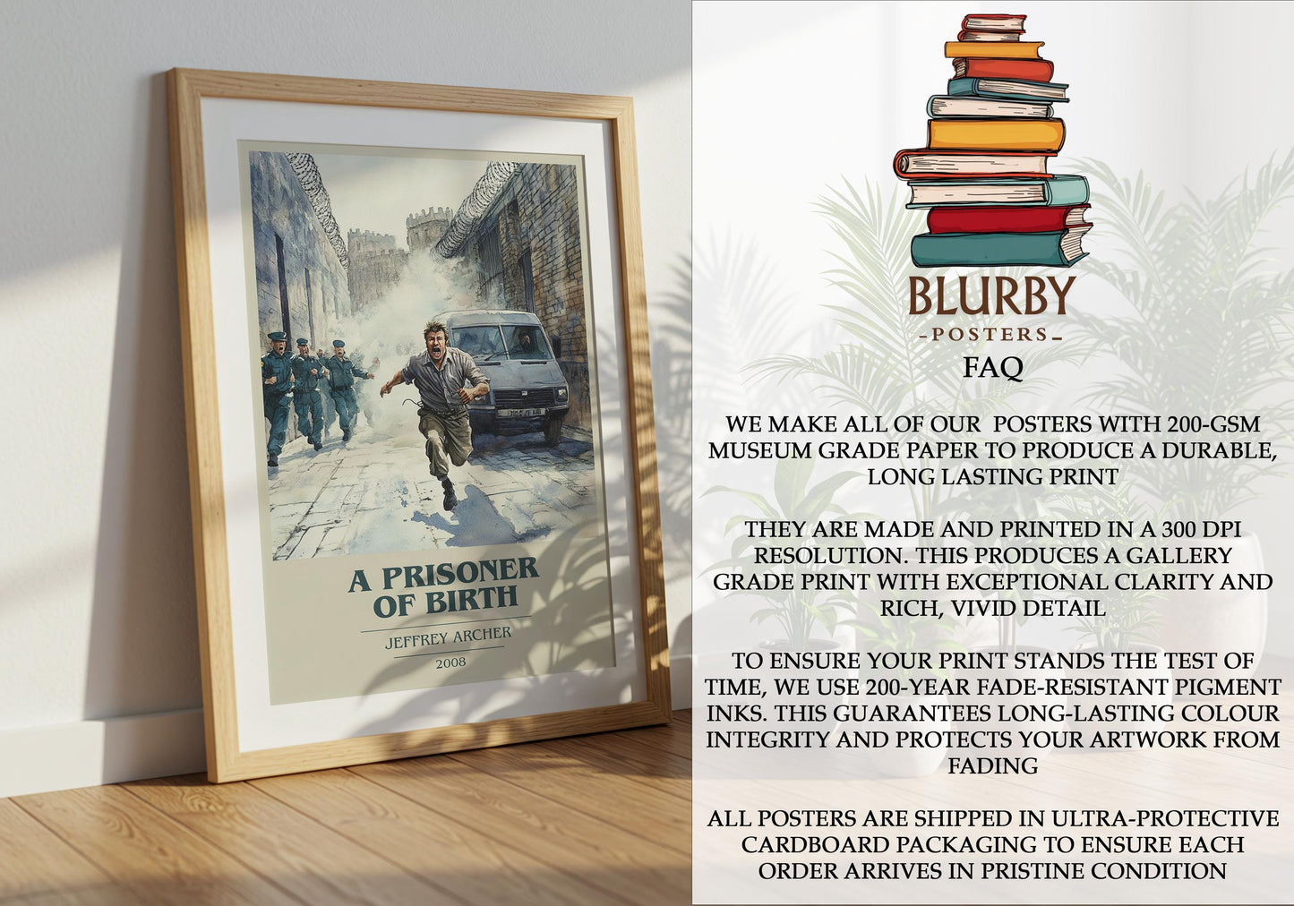A Prisoner Of Birth by Jeffrey Archer | Book Poster | Literary Art Gift For Book Lover | Novel Inspired Wall Art