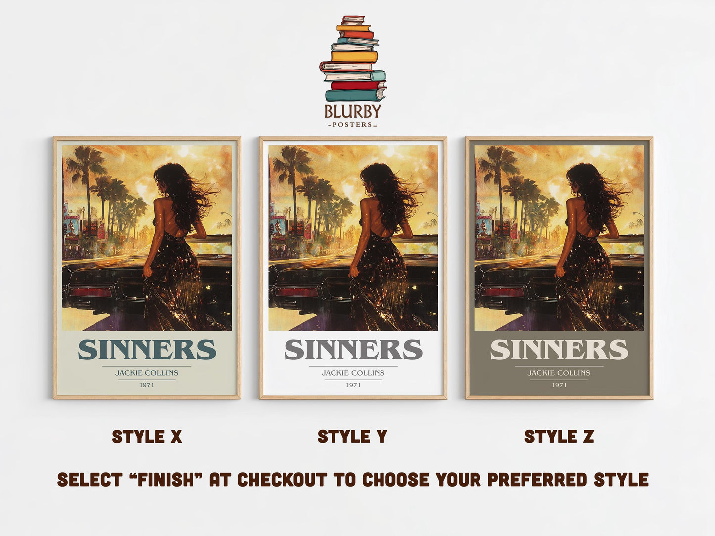 Sinners by Jackie Collins | Book Poster | Literary Art Gift For Book Lover | Novel Inspired Wall Art