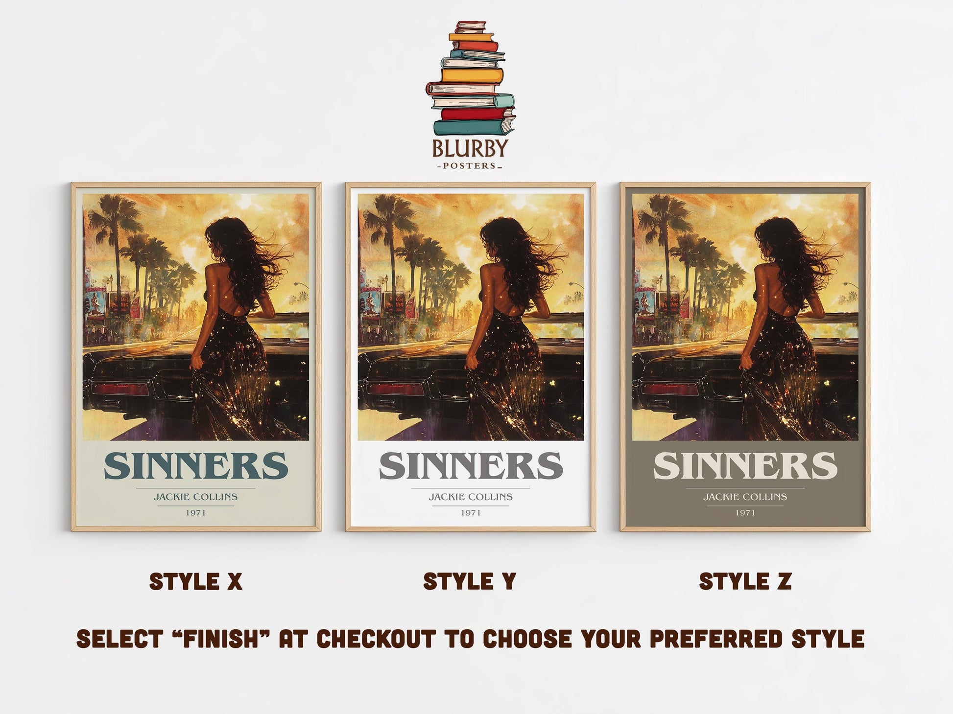 Sinners by Jackie Collins | Book Poster | Literary Art Gift For Book Lover | Novel Inspired Wall Art